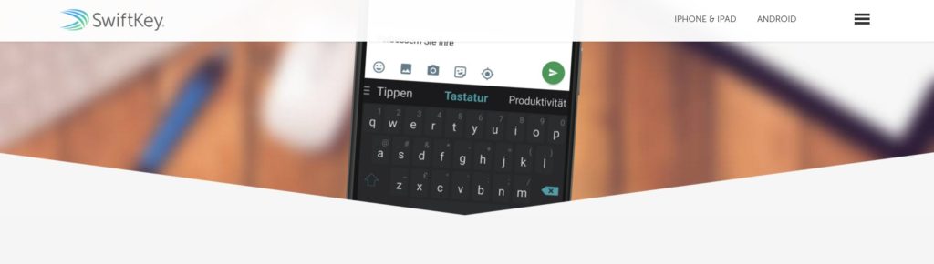 Screenshot von der SwiftKey-Seite